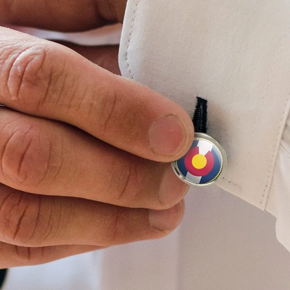 Made On Terra Colorado State Flag Men's Cufflinks OS